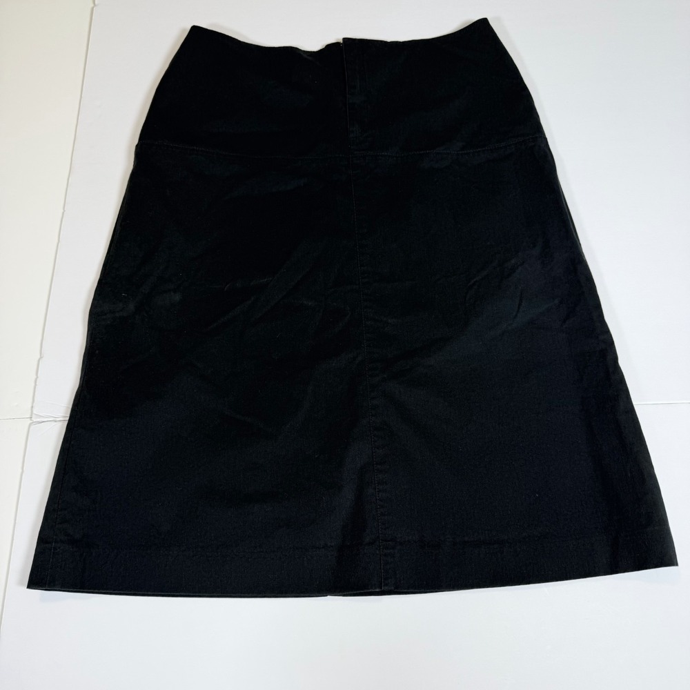 Banana Republic Stretch A Line Skirt Womens 6 Black Cotton Lined Front Zip